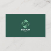Carte de visite verte 3D Logo QR Code Professionne (Devant)