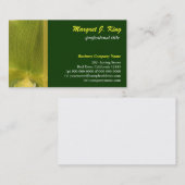 Carte de visite verte à pétale de fleur d'orchidée (Devant / Derrière)