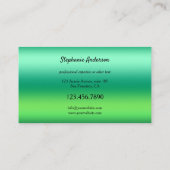 Carte de visite verte colorée néon brillant (Dos)