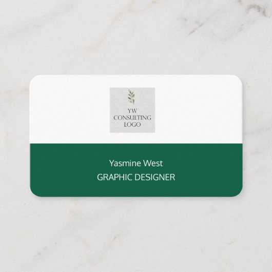 Carte de visite verte élégante moderne (Devant)