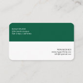 Carte de visite verte élégante moderne (Dos)
