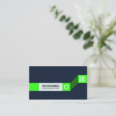 Carte de visite verte et bleue moderne | Creative  (Debout devant)