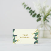 Carte De Visite Verte Feuille Gold Wreath Frame Moderne Profession (Debout devant)