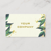 Carte De Visite Verte Feuille Gold Wreath Frame Moderne Profession (Devant)