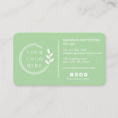 Carte de visite verte menthe avec code QR pour le (Devant)
