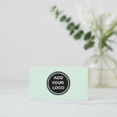 Carte de visite verte menthe avec QR Code AddLogo (Debout devant)