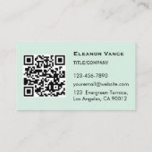 Carte de visite verte menthe avec QR Code AddLogo (Dos)