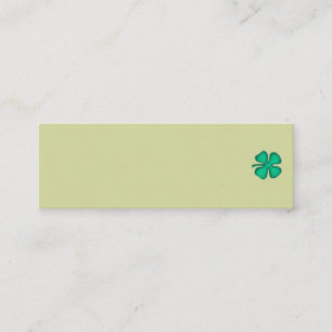 Carte de visite verte mini Irish Clover à 4 feuill