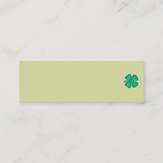 Carte de visite verte mini Irish Clover à 4 feuill (Devant)