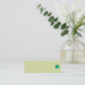 Carte de visite verte mini Irish Clover à 4 feuill (Debout devant)