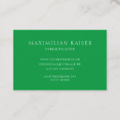 Carte de visite verte minimale (Dos)