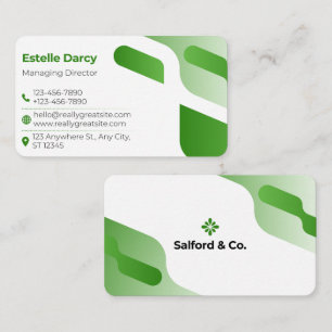 Carte de visite verte minimaliste moderne Profes