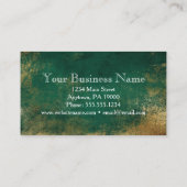 Carte De Visite Verte Or Élégant Festif Hanging String Lumières (Dos)