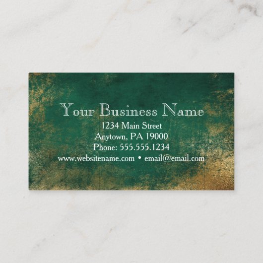 Carte De Visite Verte Or Élégant Festif Hanging String Lumières (Dos)