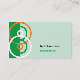 Carte de visite verte orange logo rond abstrait