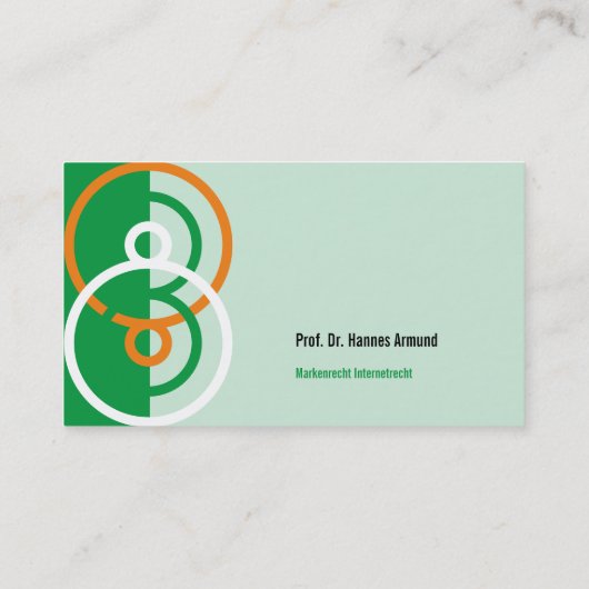 Carte de visite verte orange logo rond abstrait (Dos)