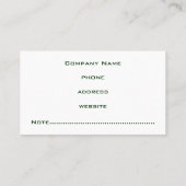 Carte de visite verte professionnelle (Dos)