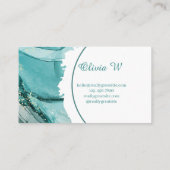 Carte de visite verte turquoise (Dos)