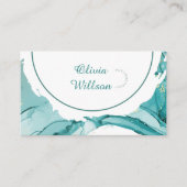 Carte de visite verte turquoise (Devant)