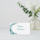 Carte de visite verte turquoise (Debout devant)