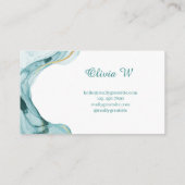Carte de visite verte turquoise (Dos)