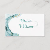 Carte de visite verte turquoise (Devant)