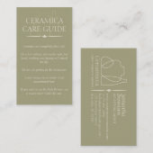 Carte De Visite Verte Vases de poterie Céramique Instruction de ca (Devant / Derrière)