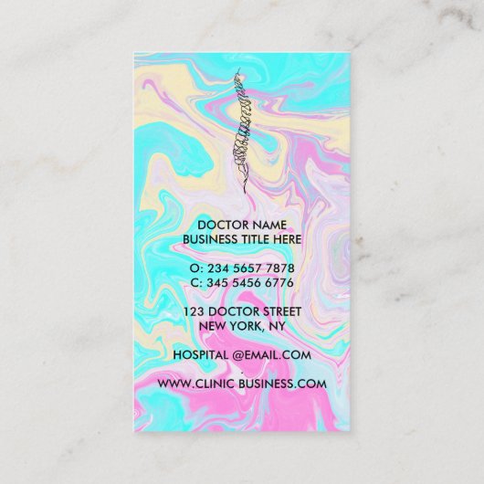 Carte De Visite Vertèbre de colonne vertébrale orthopédique médeci (Dos)