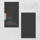 Carte de visite vertical à bande gris argent tenda (Devant / Derrière)