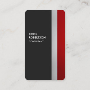 Carte de visite vertical arrondi en gris rouge col