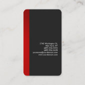 Carte de visite vertical arrondi en gris rouge col (Dos)