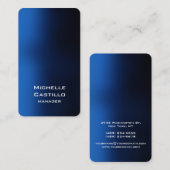 Carte De Visite Vertical Artistic Blue Design unique (Devant / Derrière)