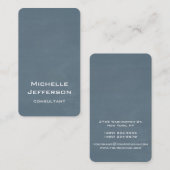 Carte De Visite Vertical Artistic Blue gris couleur élégant tendan (Devant / Derrière)