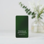 Carte De Visite Vertical Artistic Vert Couleur élégant tendance (Debout devant)