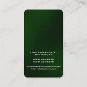 Carte De Visite Vertical Artistic Vert Couleur élégant tendance (Dos)