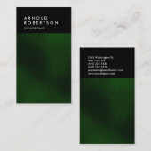 Carte De Visite Vertical Black Green Qualité tendance (Devant / Derrière)
