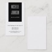 Carte de visite Vertical Black White Manager tenda (Devant / Derrière)