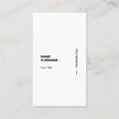 Carte de visite vertical blanc de typographie (Dos)