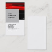 Carte de visite vertical blanc gris argenté rouge  (Devant / Derrière)