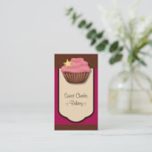 Carte de visite vertical Brown Cupcake Pink Magent (Debout devant)