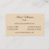 Carte de visite vertical Brown Cupcake Pink Magent (Dos)