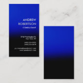 Carte de visite Vertical Clean Blue Black Manager (Devant / Derrière)
