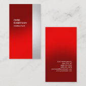 Carte de visite Vertical Coloré Gris Rouge (Devant / Derrière)