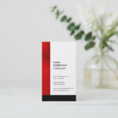 Carte de visite Vertical Colorful Red Black Stripe (Debout devant)