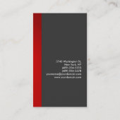 Carte de visite vertical couleur gris rouge tendan (Dos)
