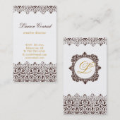 Carte de visite vertical d'art déco avec le (Devant / Derrière)