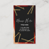 Carte de visite vertical de coiffeur avec l'agrafe (Dos)