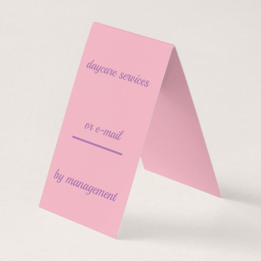 Carte de visite vertical de tente plié par service (Dos)