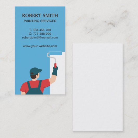 Carte de visite vertical des services de peintres (Devant / Derrière)