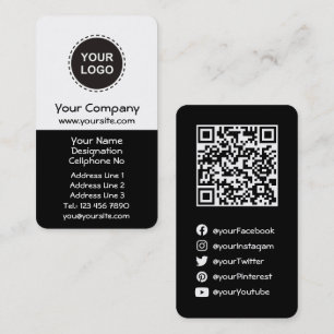 Carte de visite vertical du code QR
